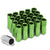 Green Aluminum M12x1.25 Conical Open End Acorn Tuner 16x Lug Nuts+4 Lock Nuts-Accessories-BuildFastCar