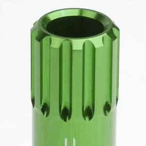 Green Aluminum M12x1.25 Conical Open End Acorn Tuner 16x Lug Nuts+4 Lock Nuts-Accessories-BuildFastCar