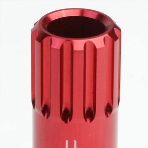 Red Aluminum M12x1.25 Conical Open End Acorn Tuner 16x Lug Nuts+4 Lock Nuts-Accessories-BuildFastCar