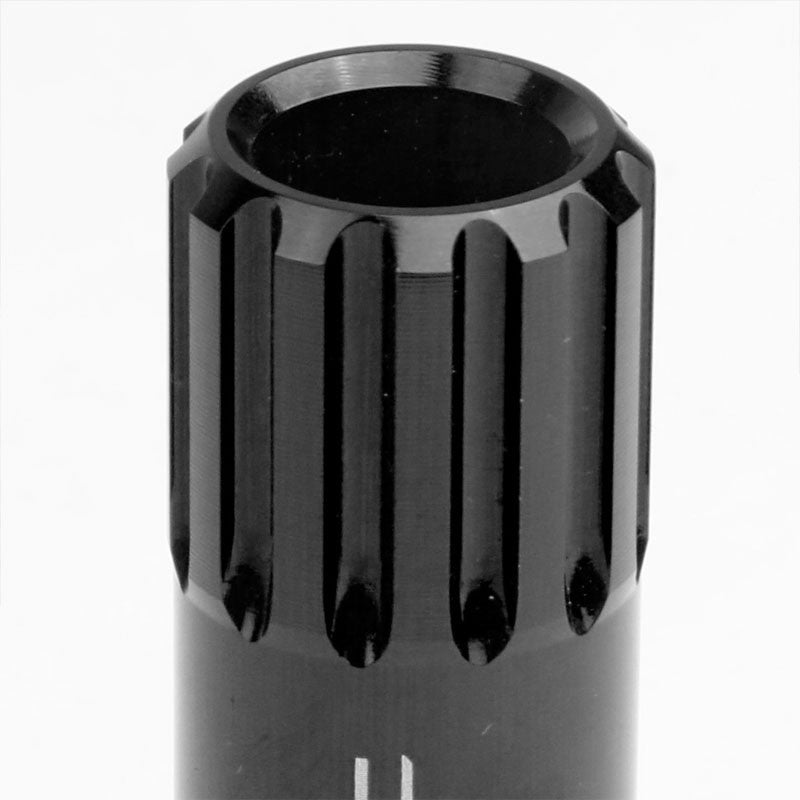 Black Aluminum M12x1.50 Conical Open End Acorn Tuner 16x Lug Nuts+4 Lock Nuts-Accessories-BuildFastCar