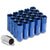 Blue Aluminum M12x1.50 Conical Open End Acorn Tuner 16x Lug Nuts+4 Lock Nuts-Accessories-BuildFastCar