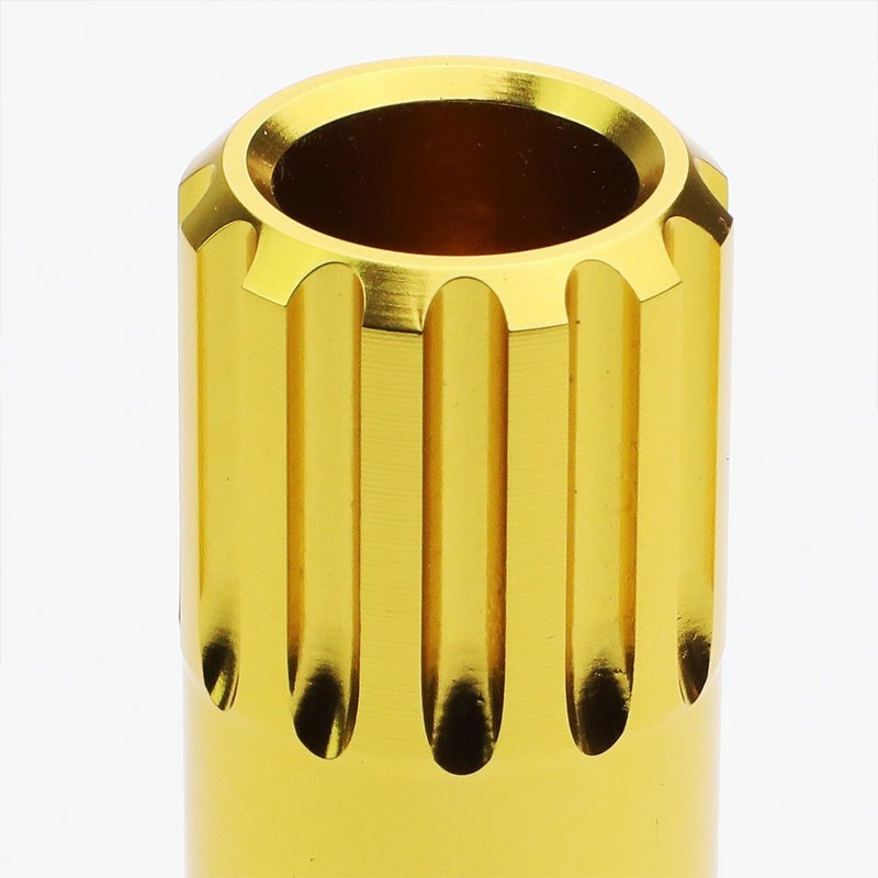 Gold Aluminum M12x1.50 Conical Open End Acorn Tuner 16x Lug Nuts+4 Lock Nuts-Accessories-BuildFastCar
