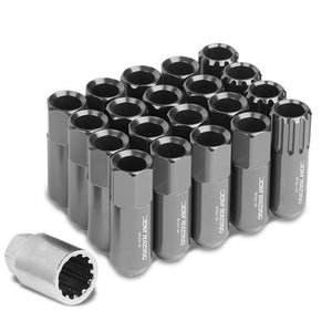 Gunmetal Aluminum M12x1.50 Conical Open Acorn Tuner 16x Lug Nuts+4 Lock Nuts-Accessories-BuildFastCar