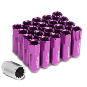 Purple Aluminum M12x1.50 Conical Open End Acorn Tuner 16x Lug Nuts+4 Lock Nuts-Accessories-BuildFastCar