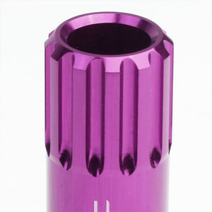 Purple Aluminum M12x1.50 Conical Open End Acorn Tuner 16x Lug Nuts+4 Lock Nuts-Accessories-BuildFastCar
