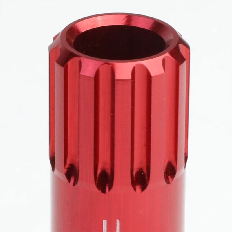 Red Aluminum M12x1.50 Conical Open End Acorn Tuner 16x Lug Nuts+4 Lock Nuts-Accessories-BuildFastCar