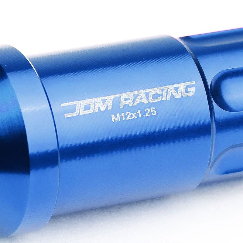 Blue Aluminum M12x1.25 50MM Tall Open End Spline Acorn 20x Conical Lug Nuts-Accessories-BuildFastCar