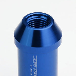 Blue Aluminum M12x1.25 50MM Tall Open End Spline Acorn 20x Conical Lug Nuts-Accessories-BuildFastCar