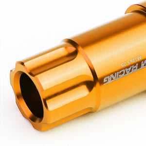 Orange Aluminum M12x1.25 50MM Tall Open End Spline Acorn 20x Conical Lug Nuts-Accessories-BuildFastCar