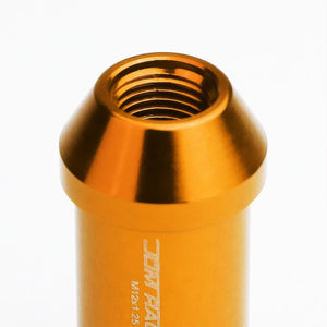 Orange Aluminum M12x1.25 50MM Tall Open End Spline Acorn 20x Conical Lug Nuts-Accessories-BuildFastCar