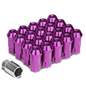 Purple Aluminum M12x1.25 50MM Tall Open End Spline Acorn 20x Conical Lug Nuts-Accessories-BuildFastCar
