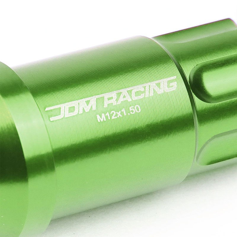 Green Aluminum M12x1.50 50MM Tall Open End Spline Acorn 20x Conical Lug Nuts-Accessories-BuildFastCar