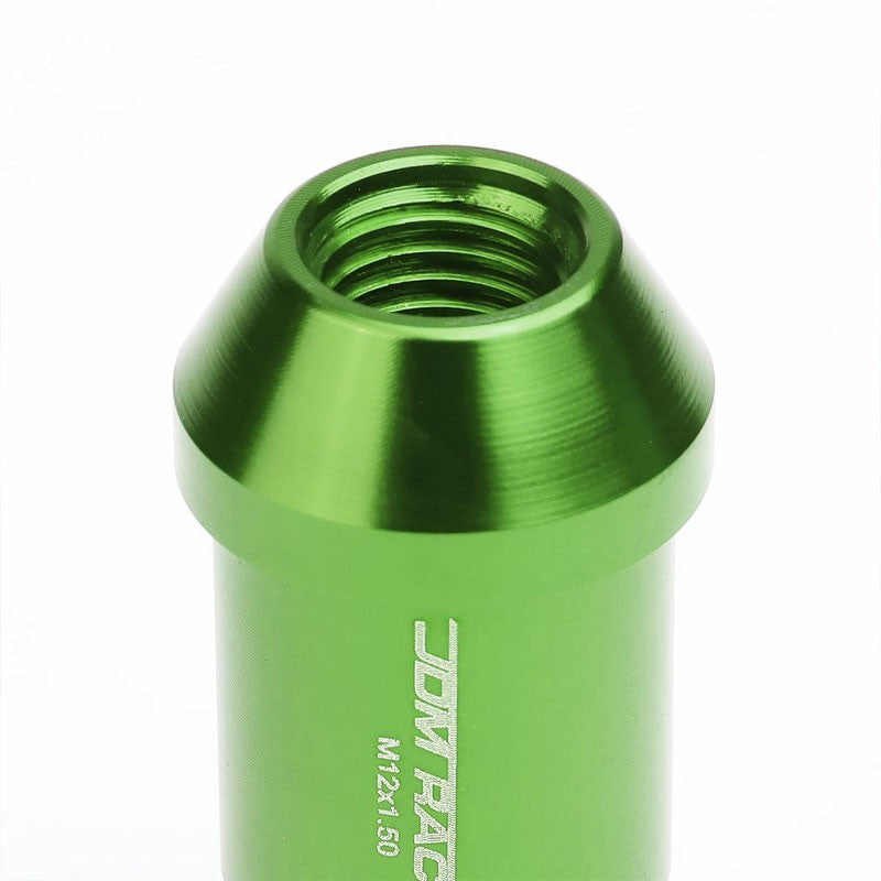 Green Aluminum M12x1.50 50MM Tall Open End Spline Acorn 20x Conical Lug Nuts-Accessories-BuildFastCar