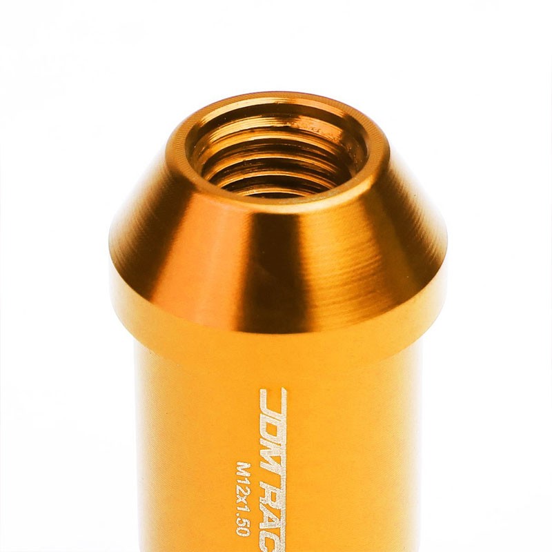 Orange Aluminum M12x1.50 50MM Tall Open End Spline Acorn 20x Conical Lug Nuts-Accessories-BuildFastCar