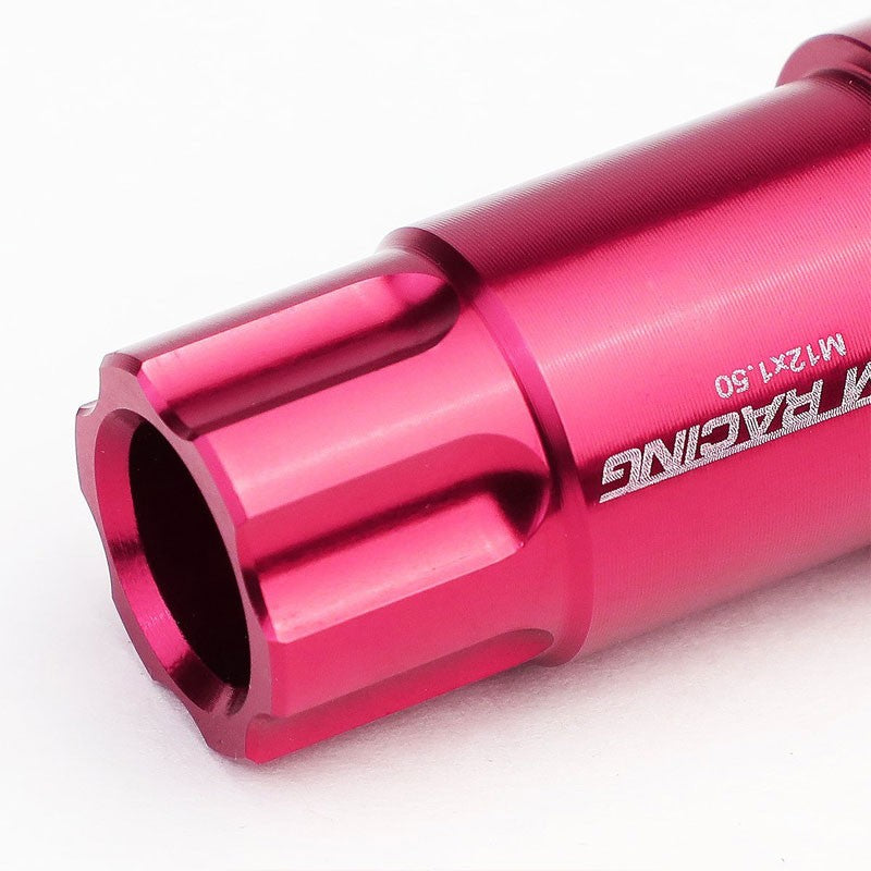 Pink Aluminum M12x1.50 50MM Tall Open End Spline Acorn 20x Conical Lug Nuts-Accessories-BuildFastCar