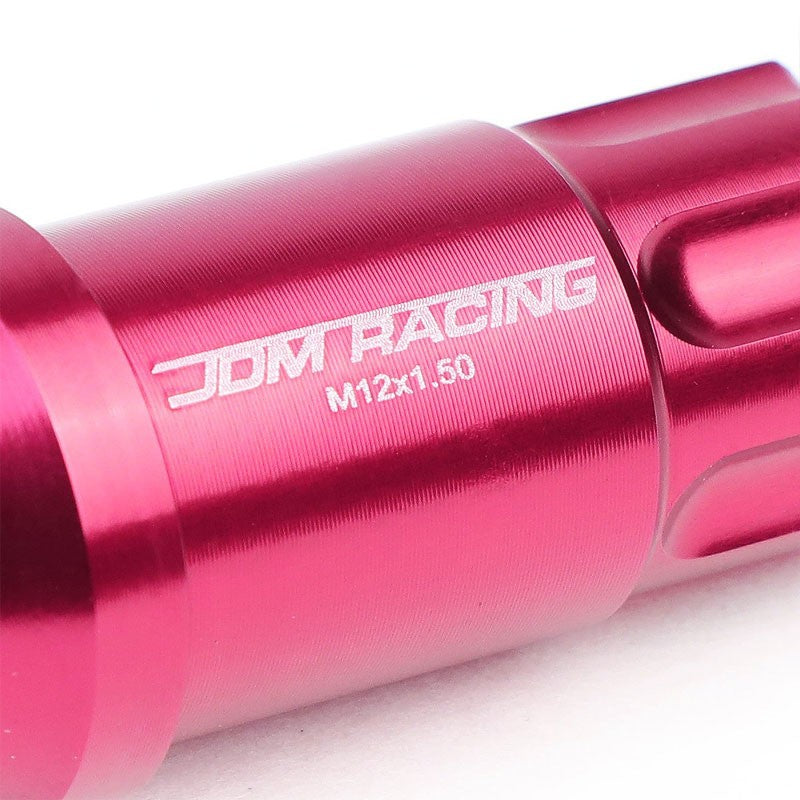 Pink Aluminum M12x1.50 50MM Tall Open End Spline Acorn 20x Conical Lug Nuts-Accessories-BuildFastCar