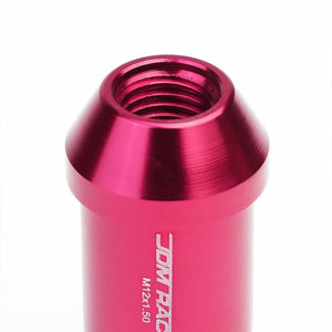 Pink Aluminum M12x1.50 50MM Tall Open End Spline Acorn 20x Conical Lug Nuts-Accessories-BuildFastCar