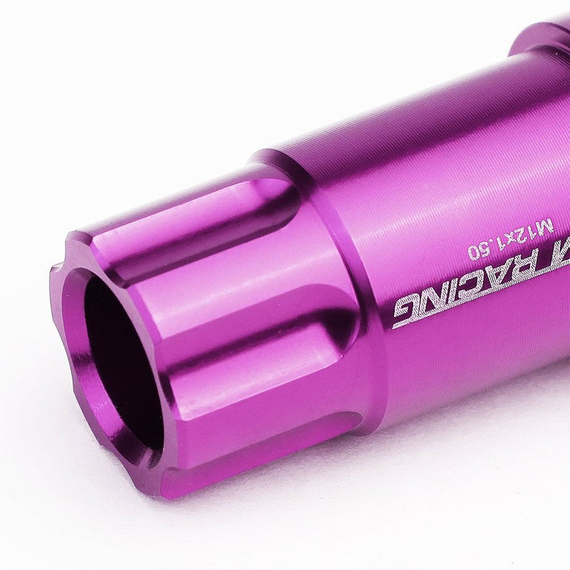 Purple Aluminum M12x1.50 50MM Tall Open End Spline Acorn 20x Conical Lug Nuts-Accessories-BuildFastCar