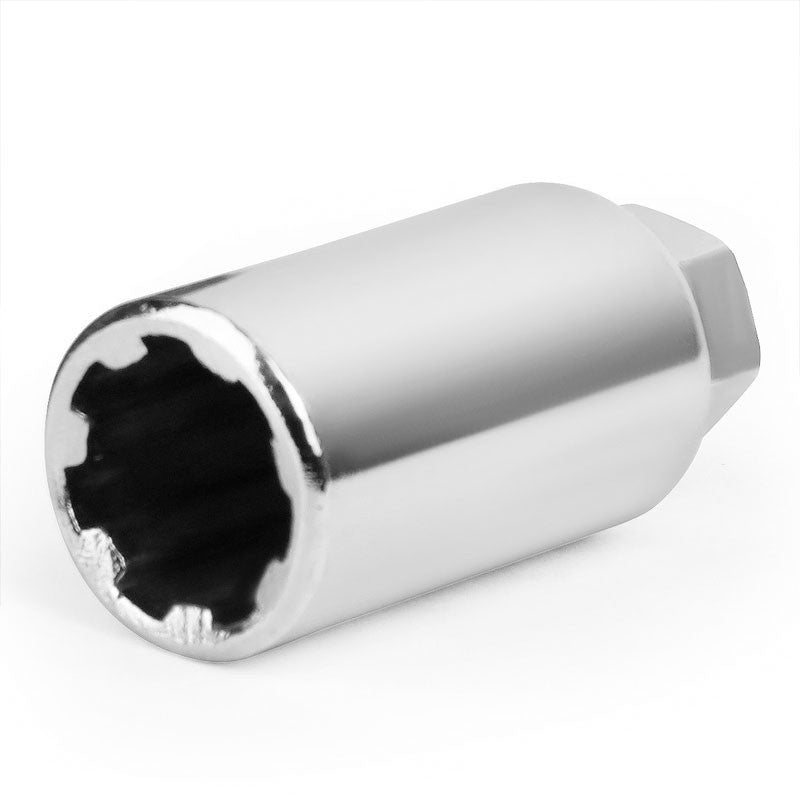 Black Aluminum M12x1.25 Open Rim End Spline Acorn Tuner 20x Conical Lug Nuts-Accessories-BuildFastCar