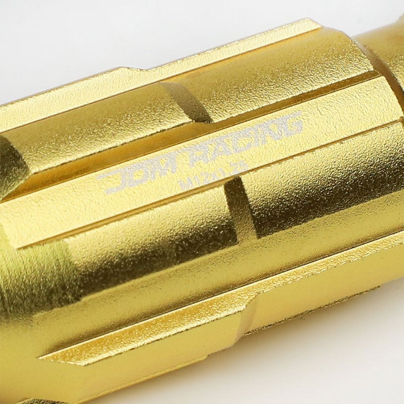 Gold Aluminum M12x1.25 Open Rim End Spline Acorn Tuner 20x Conical Lug Nuts-Accessories-BuildFastCar