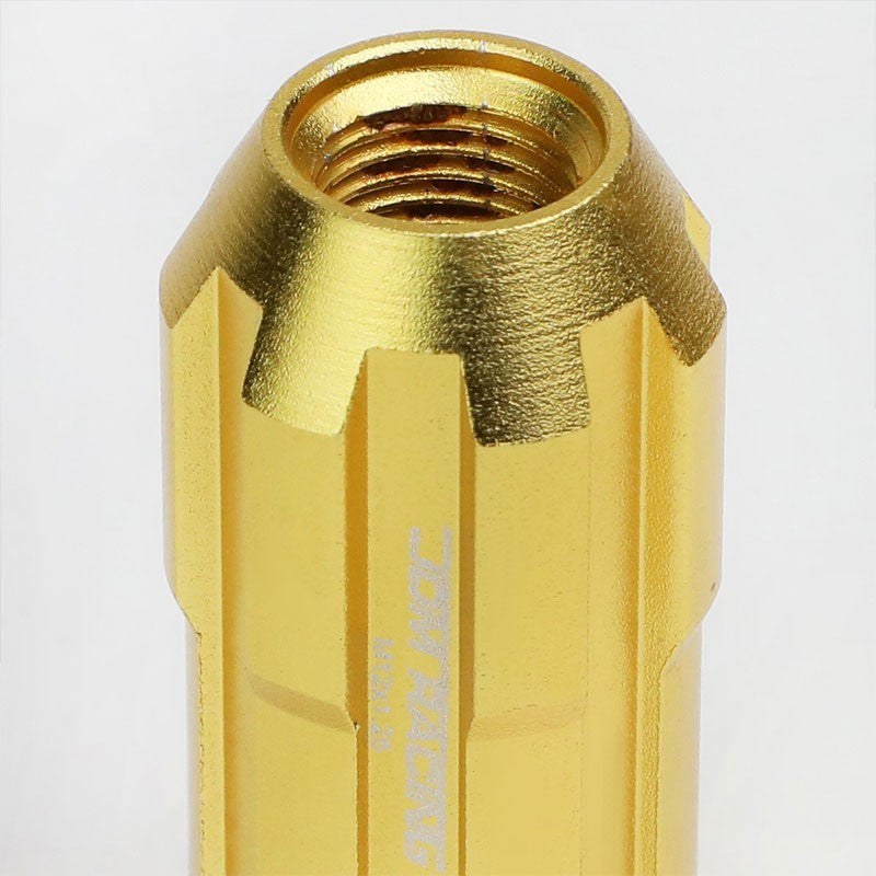 Gold Aluminum M12x1.25 Open Rim End Spline Acorn Tuner 20x Conical Lug Nuts-Accessories-BuildFastCar