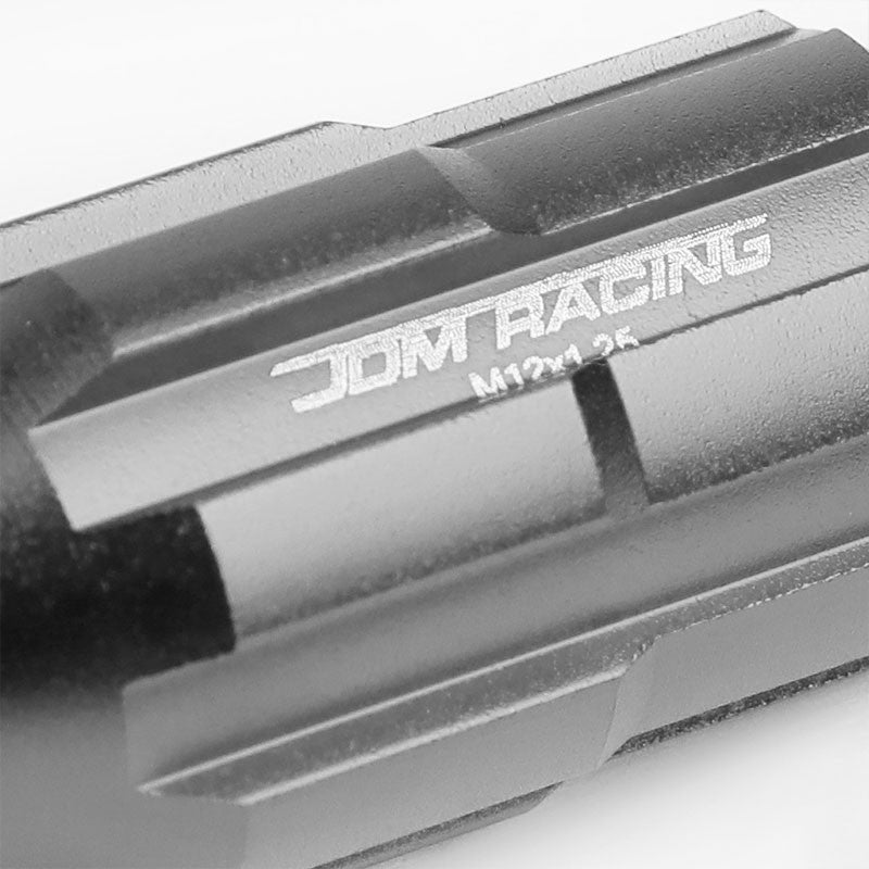 Gunmetal Aluminum M12x1.25 Open Rim End Spline Acorn Tuner 20x Conical Lug Nuts-Accessories-BuildFastCar