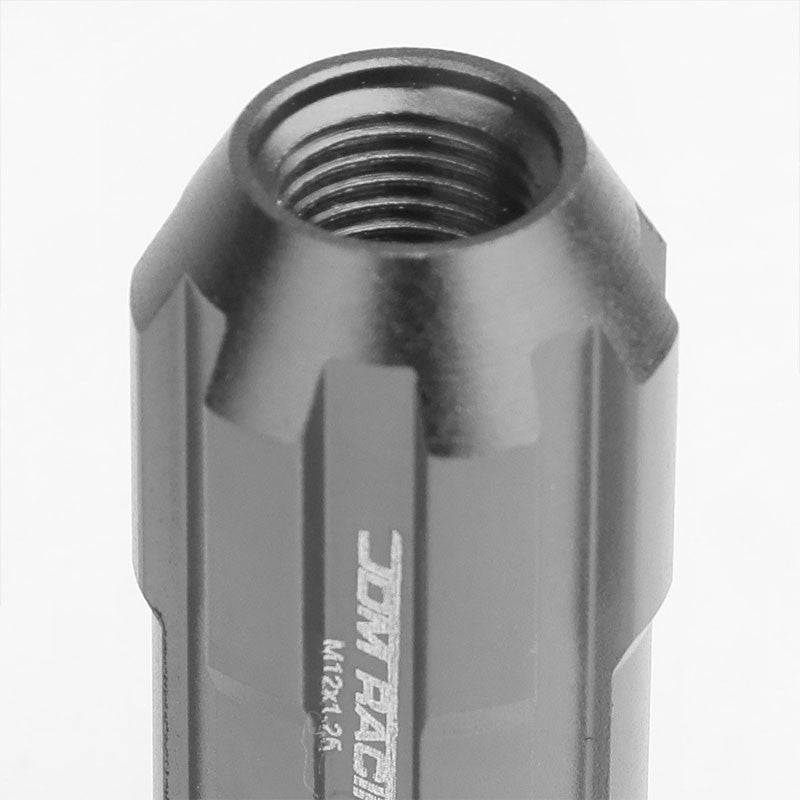 Gunmetal Aluminum M12x1.25 Open Rim End Spline Acorn Tuner 20x Conical Lug Nuts-Accessories-BuildFastCar