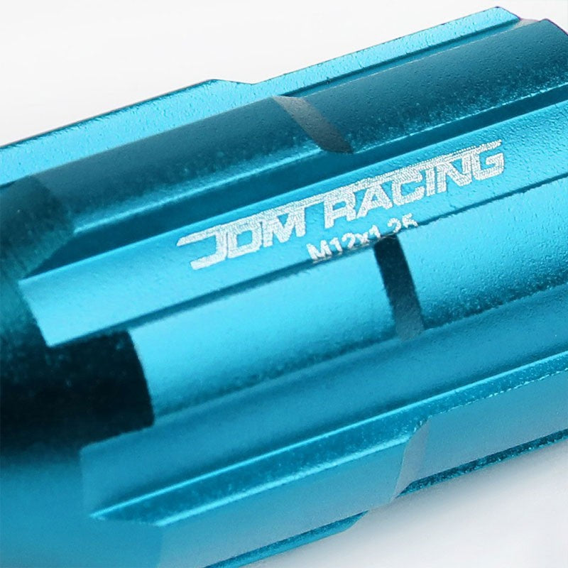 Light Blue Aluminum M12x1.25 Open Rim Spline Acorn Tuner 20x Conical Lug Nuts-Accessories-BuildFastCar