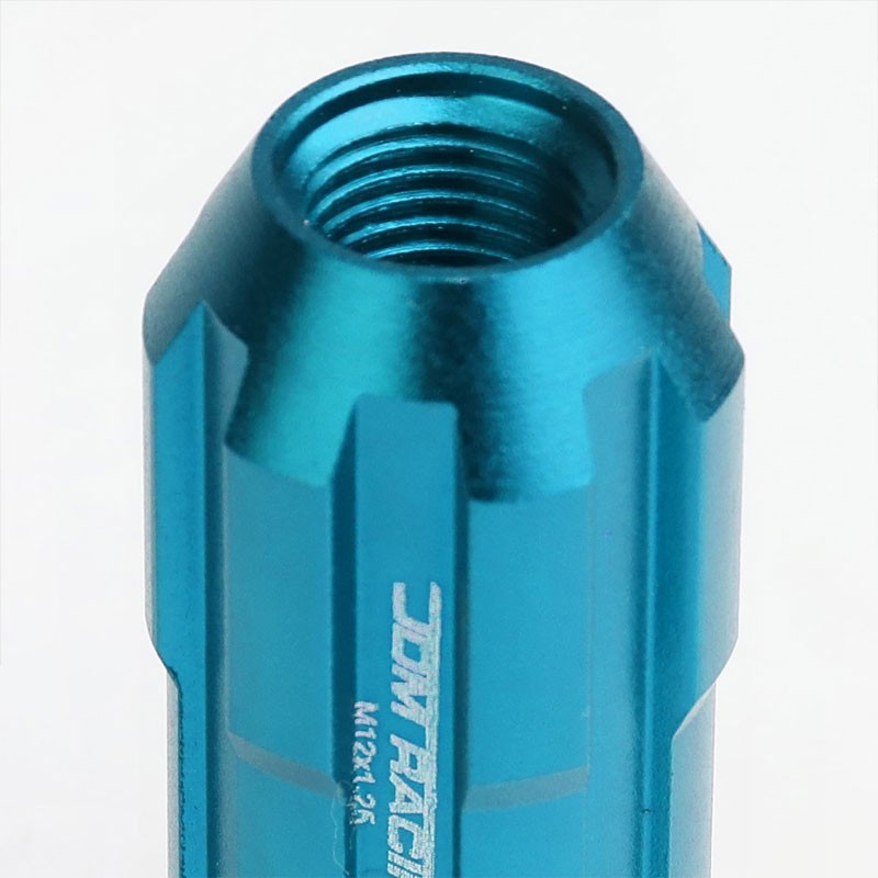 Light Blue Aluminum M12x1.25 Open Rim Spline Acorn Tuner 20x Conical Lug Nuts-Accessories-BuildFastCar