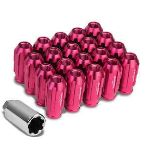 Pink Aluminum M12x1.25 Open Rim End Spline Acorn Tuner 20x Conical Lug Nuts-Accessories-BuildFastCar