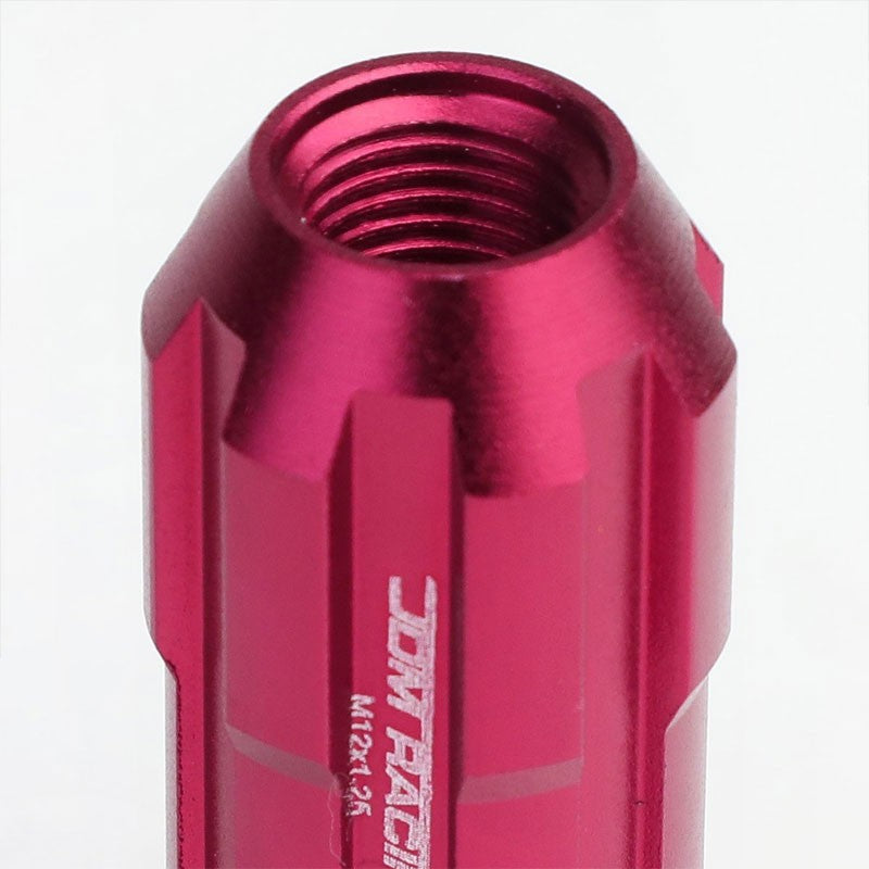 Pink Aluminum M12x1.25 Open Rim End Spline Acorn Tuner 20x Conical Lug Nuts-Accessories-BuildFastCar