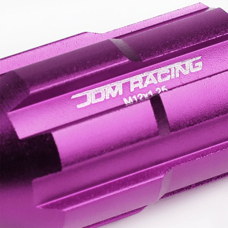 Purple Aluminum M12x1.25 Open Rim End Spline Acorn Tuner 20x Conical Lug Nuts-Accessories-BuildFastCar