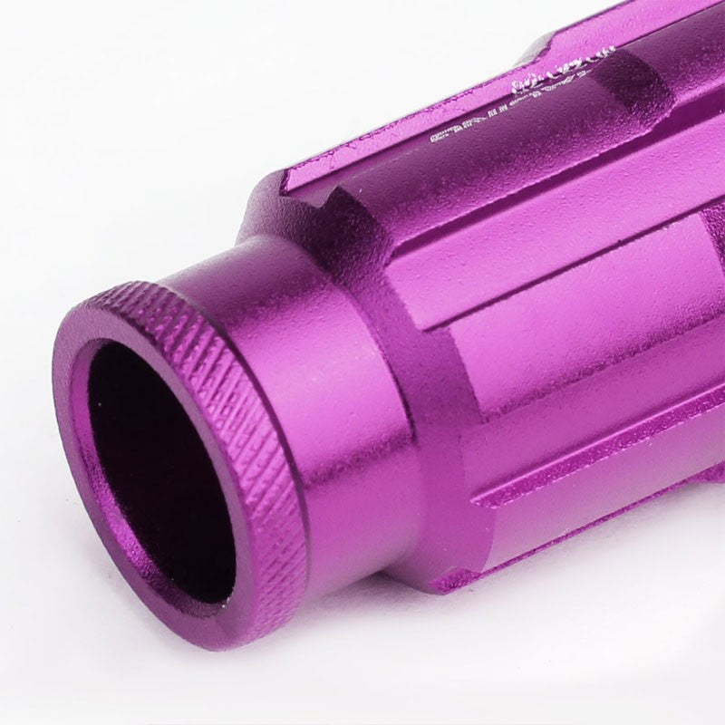 Purple Aluminum M12x1.25 Open Rim End Spline Acorn Tuner 20x Conical Lug Nuts-Accessories-BuildFastCar