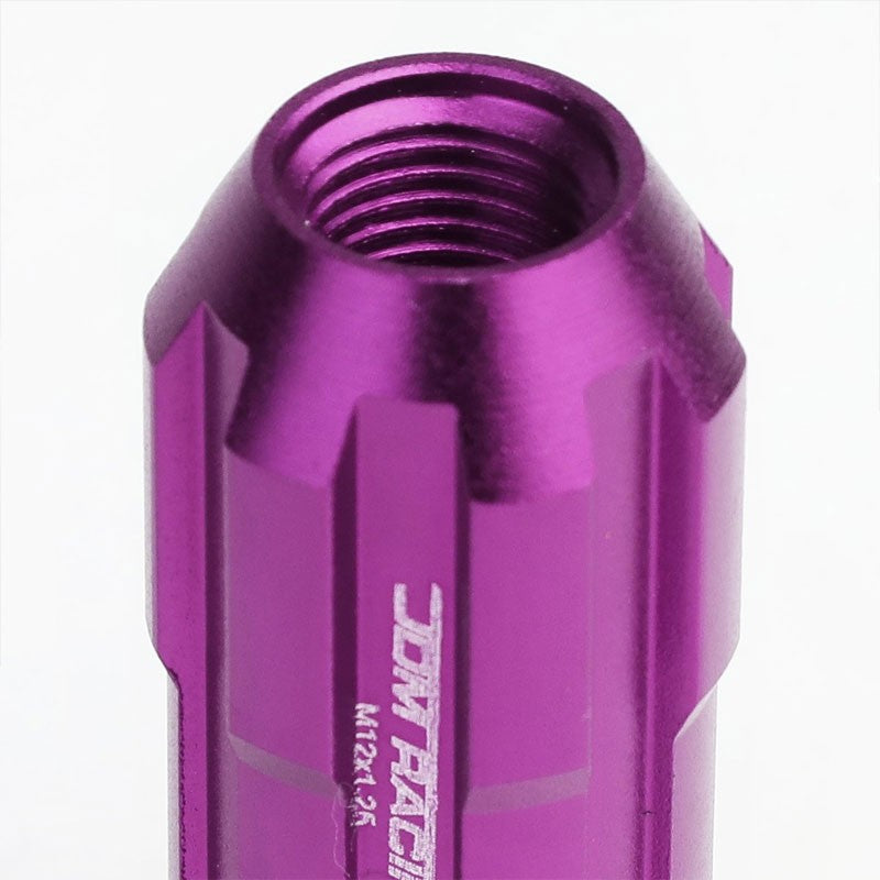 Purple Aluminum M12x1.25 Open Rim End Spline Acorn Tuner 20x Conical Lug Nuts-Accessories-BuildFastCar