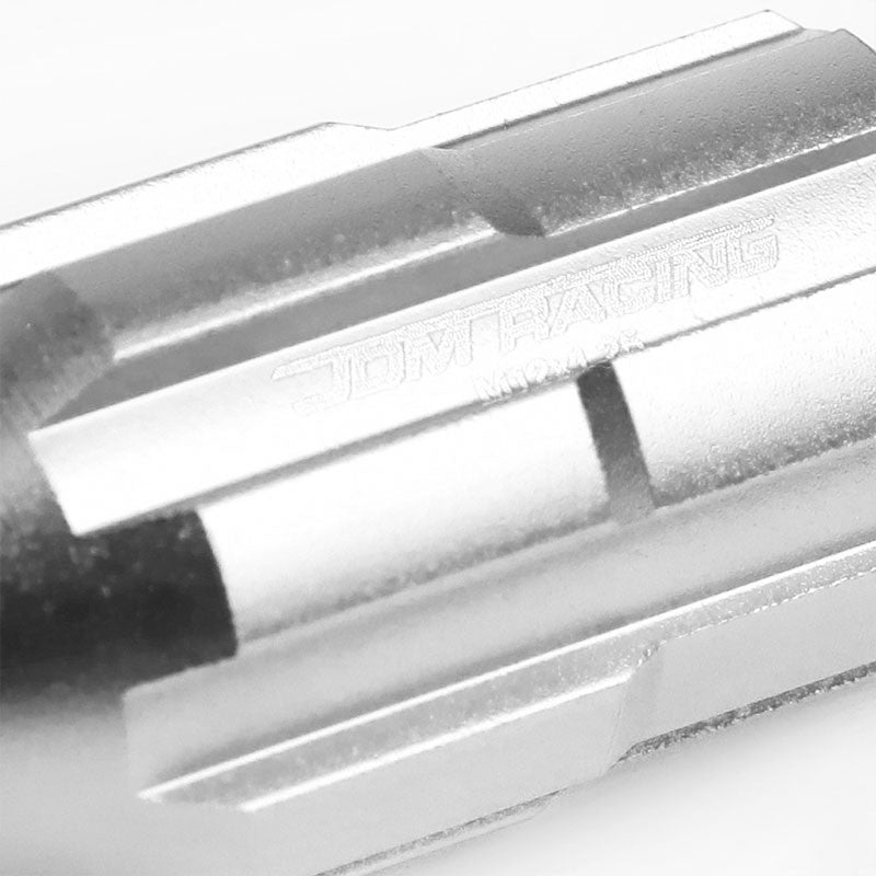 Silver Aluminum M12x1.25 Open Rim End Spline Acorn Tuner 20x Conical Lug Nuts-Accessories-BuildFastCar