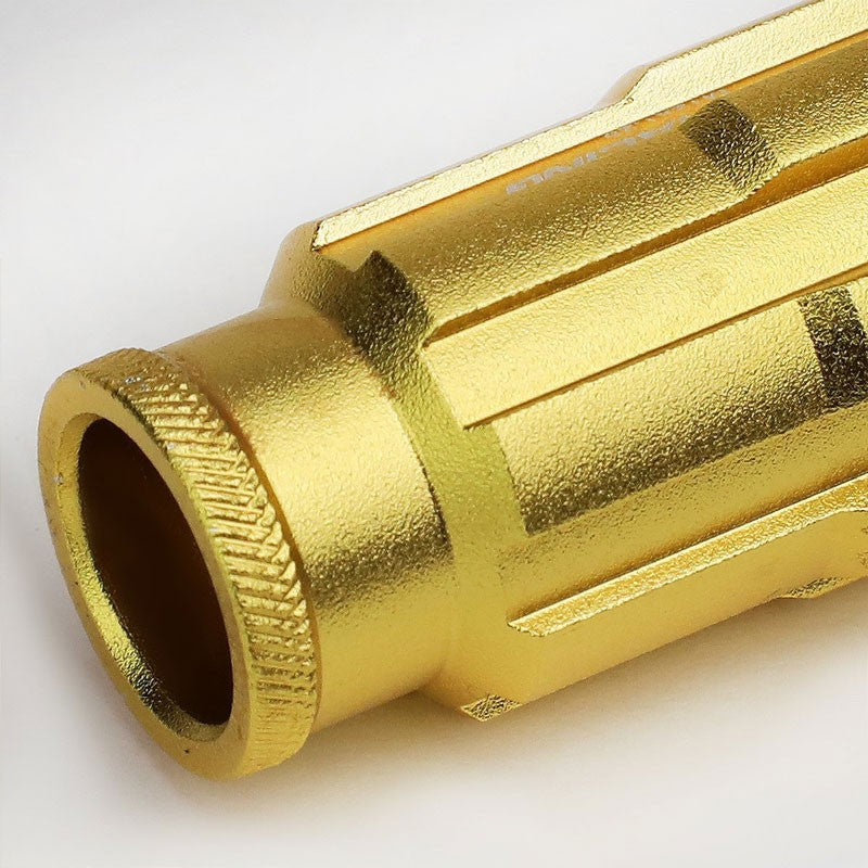 Gold Aluminum M12x1.50 Open Rim End Spline Acorn Tuner 20x Conical Lug Nuts-Accessories-BuildFastCar