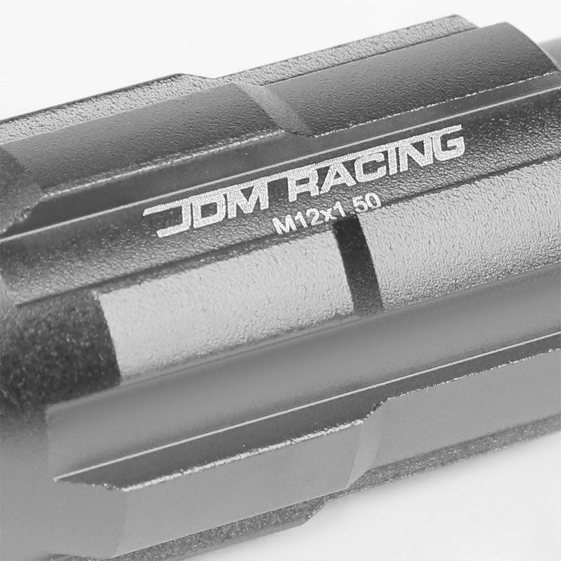 Gunmetal Aluminum M12x1.50 Open Rim End Spline Acorn Tuner 20x Conical Lug Nuts-Accessories-BuildFastCar