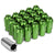 Green Aluminum M12x1.50 Open Rim End Spline Acorn Tuner 20x Conical Lug Nuts-Accessories-BuildFastCar