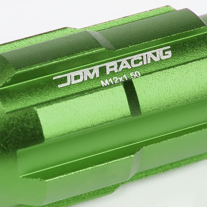 Green Aluminum M12x1.50 Open Rim End Spline Acorn Tuner 20x Conical Lug Nuts-Accessories-BuildFastCar