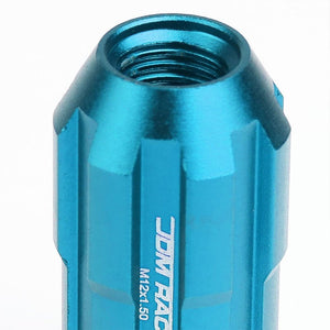 Light Blue Aluminum M12x1.50 Open Rim Spline Acorn Tuner 20x Conical Lug Nuts-Accessories-BuildFastCar