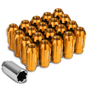 Orange Aluminum M12x1.50 Open Rim End Spline Acorn Tuner 20x Conical Lug Nuts-Accessories-BuildFastCar