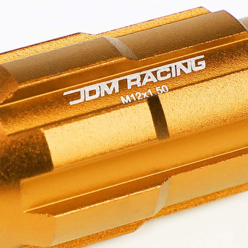 Orange Aluminum M12x1.50 Open Rim End Spline Acorn Tuner 20x Conical Lug Nuts-Accessories-BuildFastCar