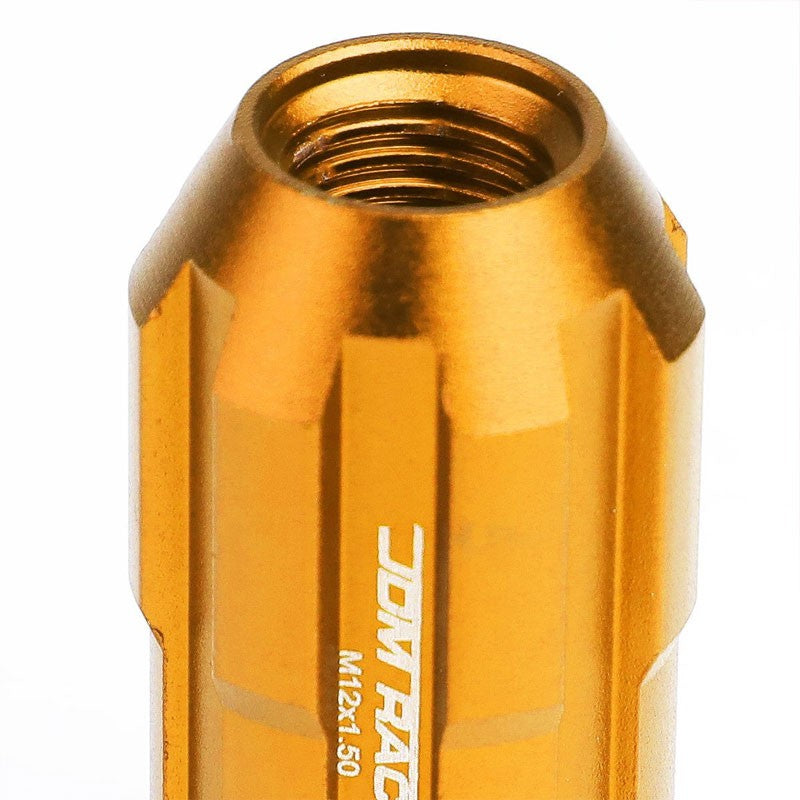 Orange Aluminum M12x1.50 Open Rim End Spline Acorn Tuner 20x Conical Lug Nuts-Accessories-BuildFastCar