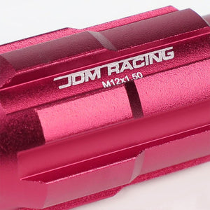 Pink Aluminum M12x1.50 Open Rim End Spline Acorn Tuner 20x Conical Lug Nuts-Accessories-BuildFastCar
