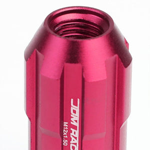 Pink Aluminum M12x1.50 Open Rim End Spline Acorn Tuner 20x Conical Lug Nuts-Accessories-BuildFastCar