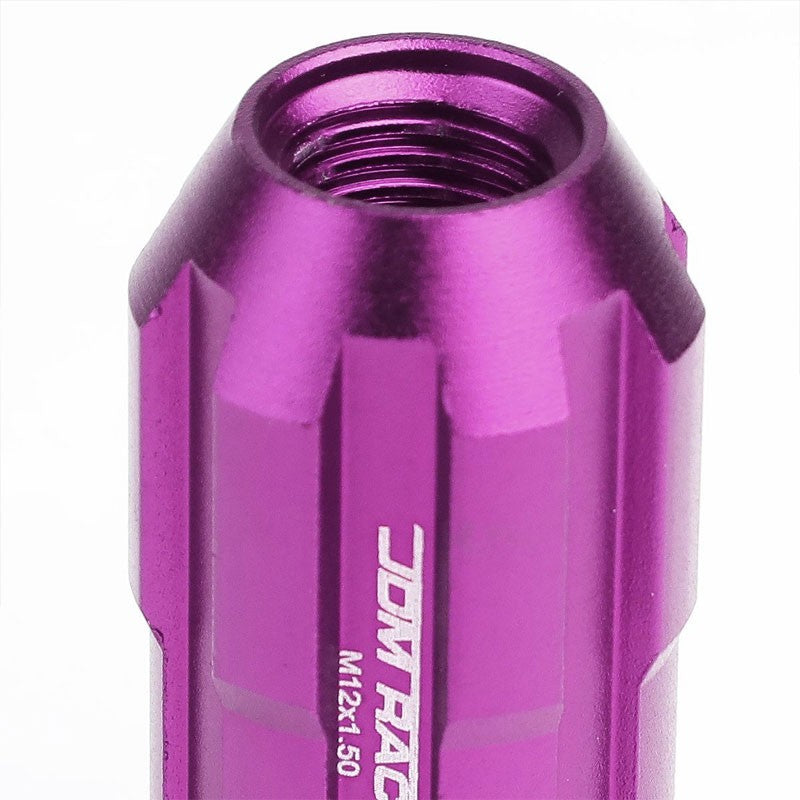 Purple Aluminum M12x1.50 Open Rim End Spline Acorn Tuner 20x Conical Lug Nuts-Accessories-BuildFastCar