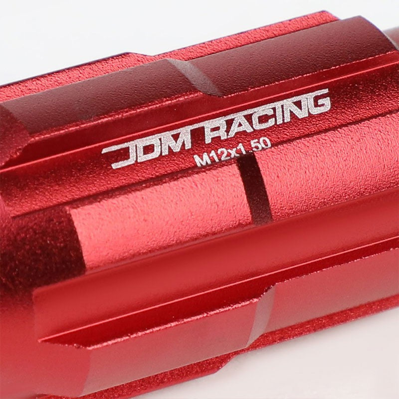 Red Aluminum M12x1.50 Open Knurl End Spline Acorn Tuner 20x Conical Lug Nuts-Accessories-BuildFastCar