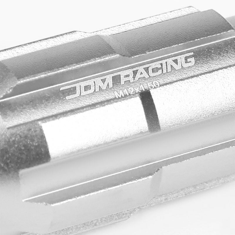 Silver Aluminum M12x1.50 Open Rim End Spline Acorn Tuner 20x Conical Lug Nuts-Accessories-BuildFastCar
