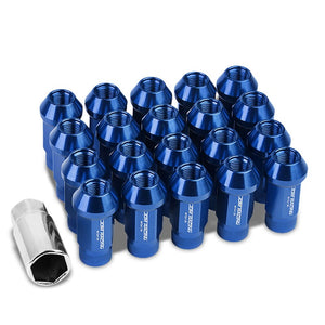 Blue Aluminum M12x1.25 25MM OD Open Knurl Top Acorn Tuner 20x Conical Lug Nuts-Accessories-BuildFastCar