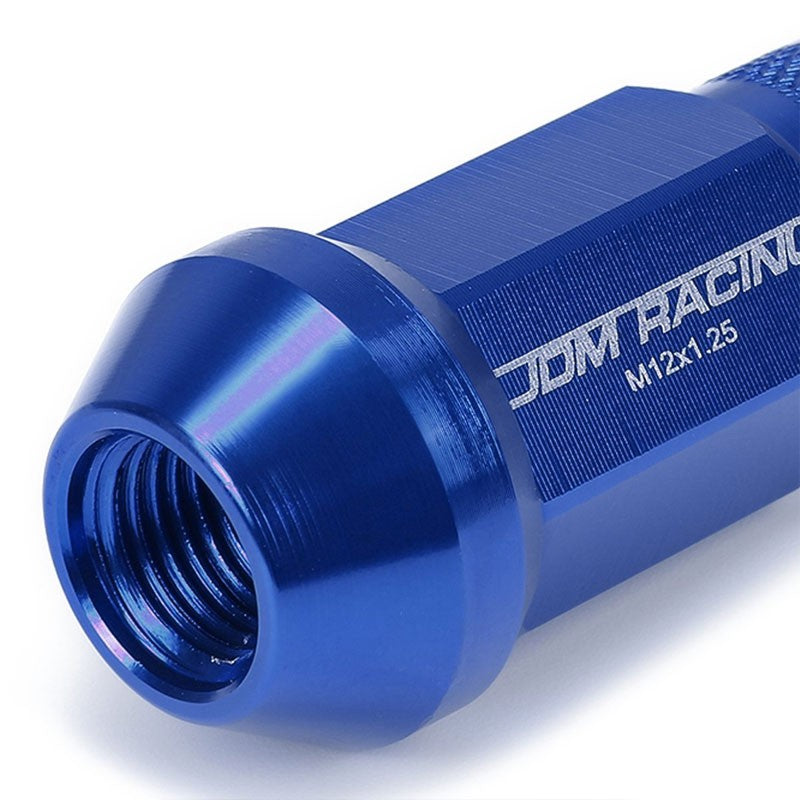 Blue Aluminum M12x1.25 25MM OD Open Knurl Top Acorn Tuner 20x Conical Lug Nuts-Accessories-BuildFastCar